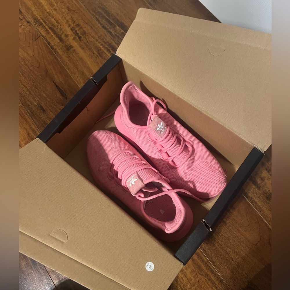 Adidas pink ortholite running shoes in box